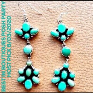 HP💕Navajo Carico Lake Turquoise Sterling Earrings